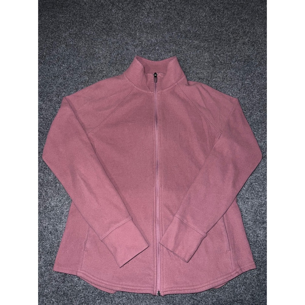 Old Navy Active Go-Dry Pink Fleece Full Zip Jacket Size M Thumb Holes
